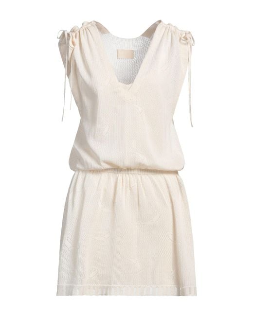 Zadig & Voltaire Natural Ivory Mini Dress Cotton