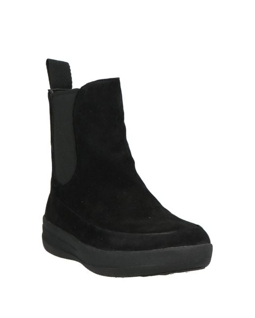Fitflop Black Ankle Boots Leather, Elastic Fibres