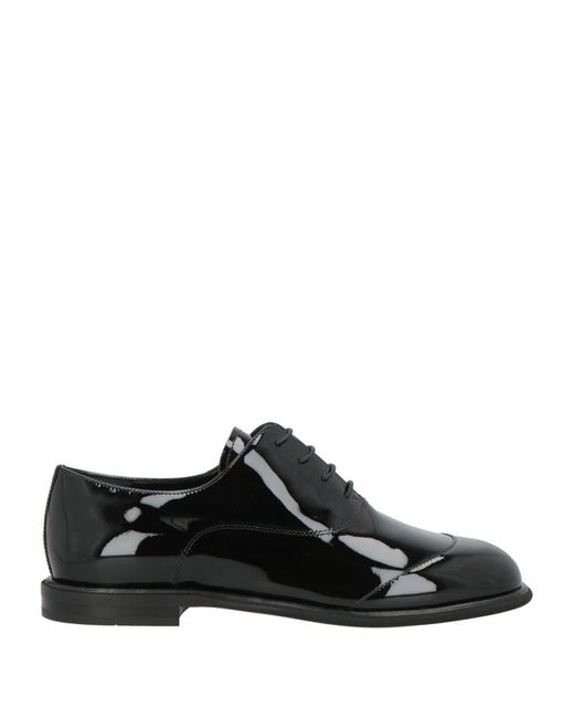 Giorgio Armani Black Lace-Up Shoes Leather