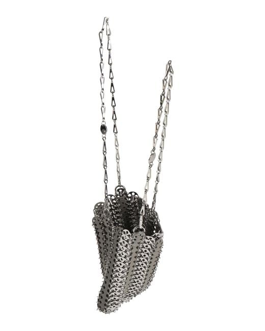Rabanne White Shoulder Bag Metal, Leather