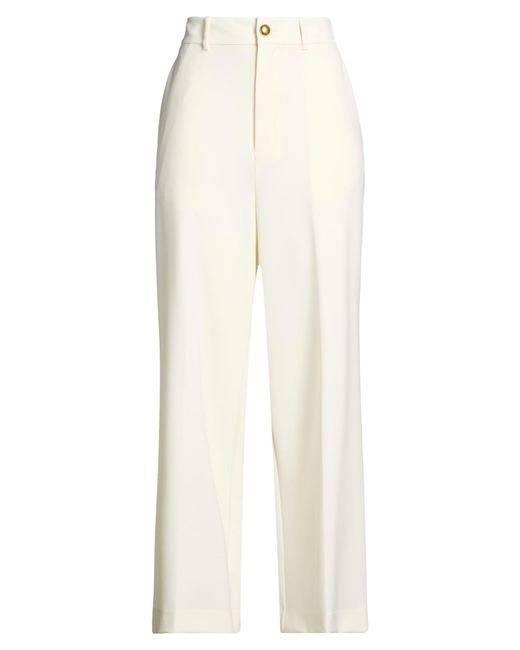 P.A.R.O.S.H. White Cream Pants Virgin Wool, Elastane