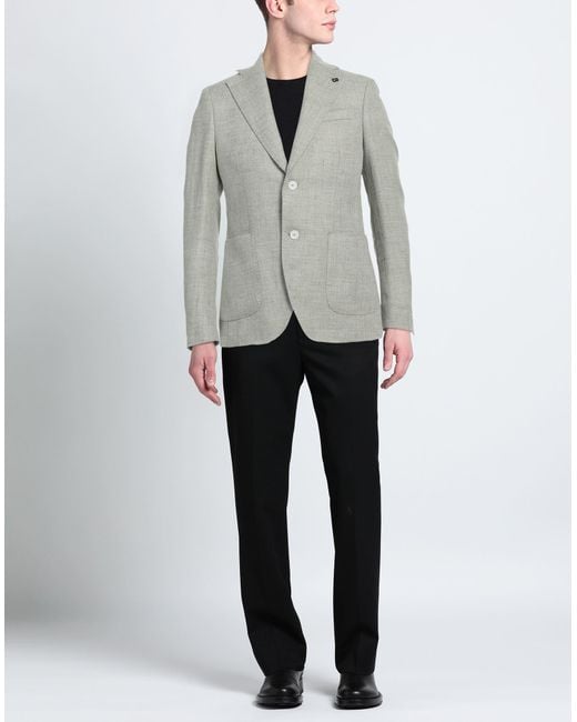 BRERAS Milano Gray Blazer Linen, Wool for men