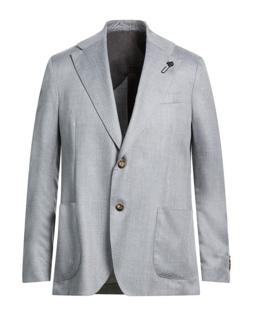 Lardini Gray Blazer Cashmere, Wool, Silk for men