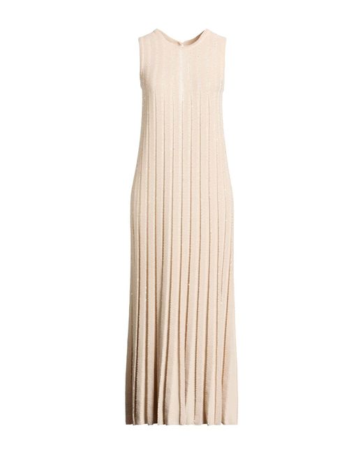 D.exterior Natural Maxi Dress Viscose, Polyamide, Polyester