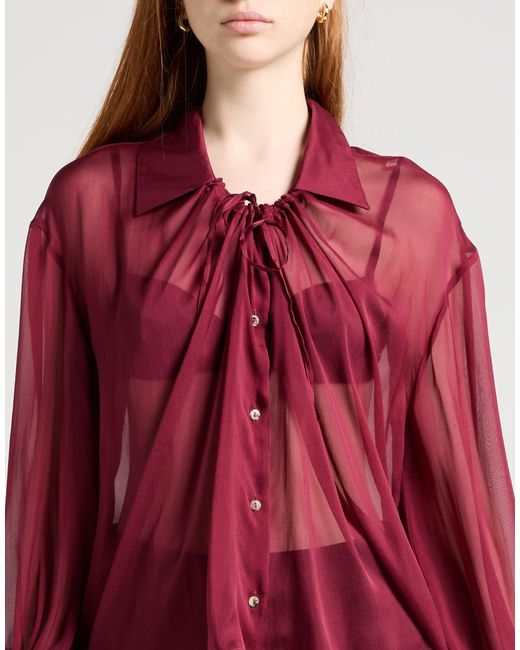 Ballantyne Red Burgundy Shirt Silk