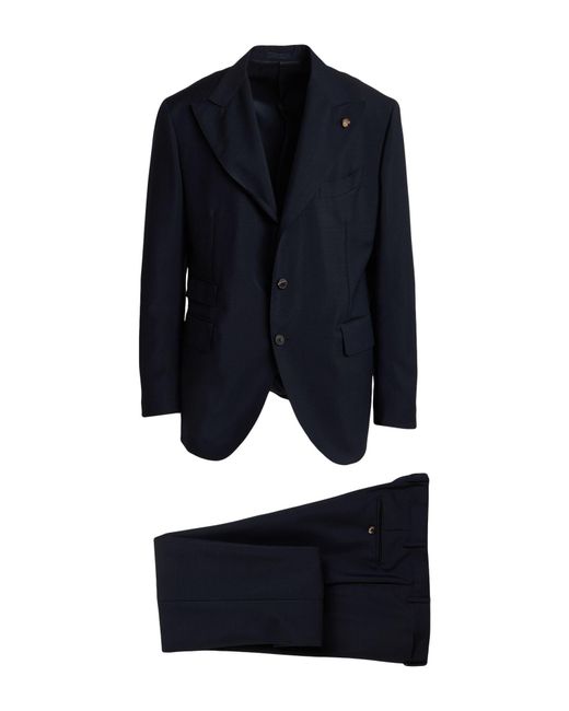 Gabriele Pasini Blue Suit Wool, Mohair Wool for men