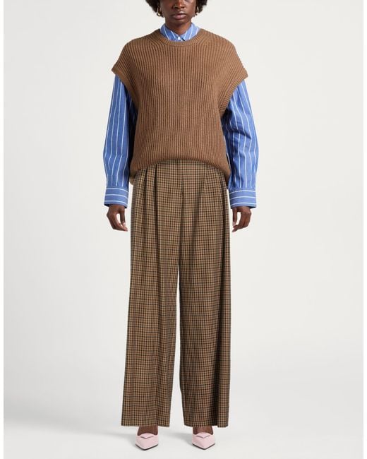 Ottod'Ame Brown Sand Pants Polyester, Viscose, Elastane