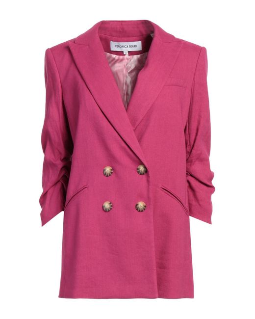 Veronica Beard Pink Blazer Linen, Viscose, Elastane