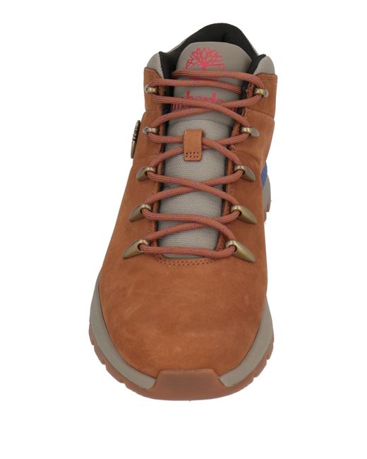 Timberland Brown Ankle Boots Leather, Textile Fibers for men