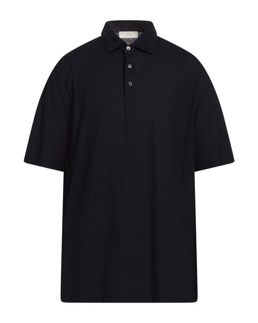 FILIPPO DE LAURENTIIS Black Midnight Polo Shirt Cotton for men