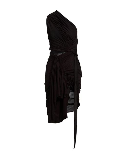 Rick Owens Black Midi Dress Cotton
