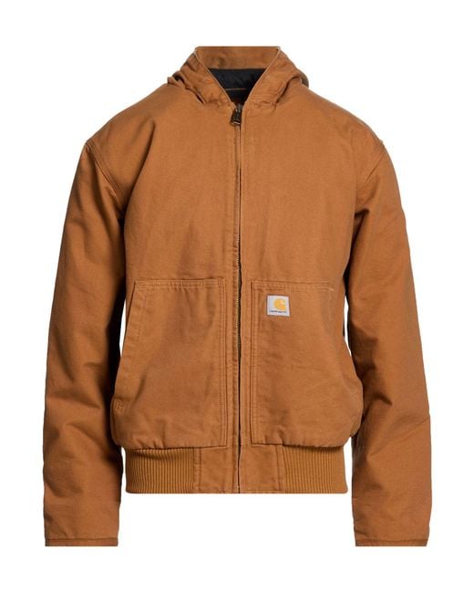 Carhartt Brown Camel Jacket Cotton for men