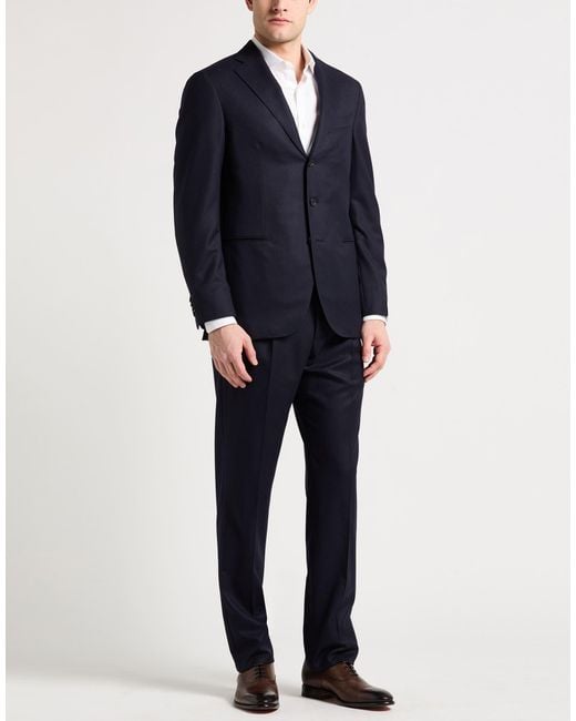 Caruso Blue Midnight Suit Wool for men