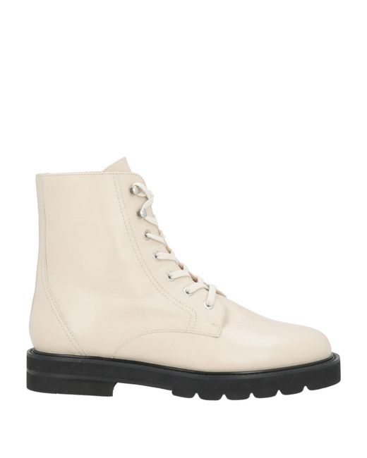 Stuart Weitzman Natural Ivory Ankle Boots Calfskin