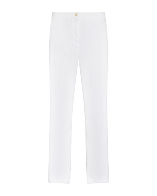 Elena Miro White Pants Cotton, Polyester, Elastane