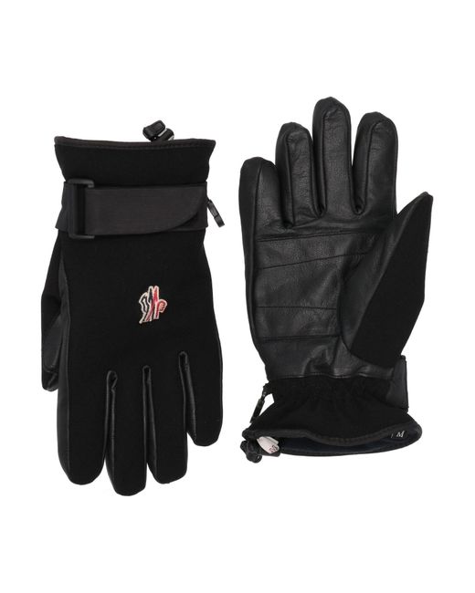 3 MONCLER GRENOBLE Black Gloves for men