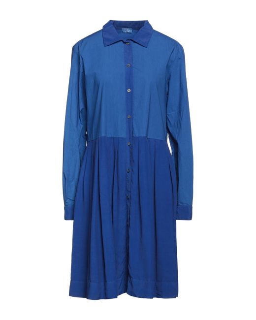 HER SHIRT HER DRESS Blue Mini Dress