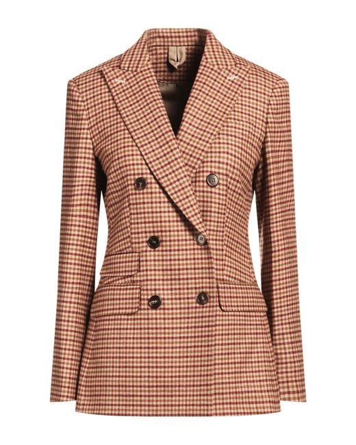 Max Mara Brown Burgundy Blazer Virgin Wool, Cashmere, Elastane
