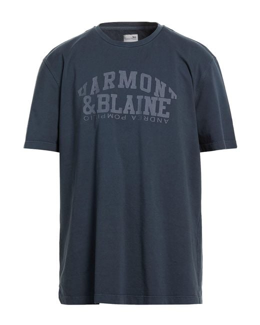 Harmont & Blaine Blue X Andrea Pompilio Midnight T-Shirt Cotton for men