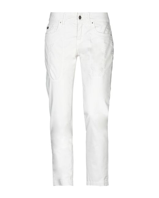 Jeckerson White Light Pants Cotton, Elastane
