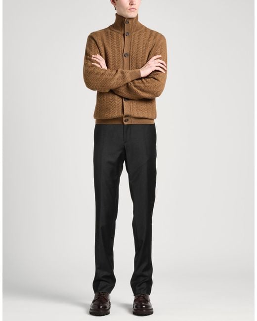 Santaniello Black Charcoal Pants Wool for men