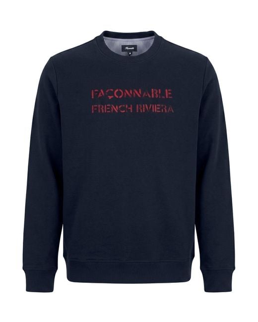 Façonnable Blue Sweatshirt Cotton, Polyester for men