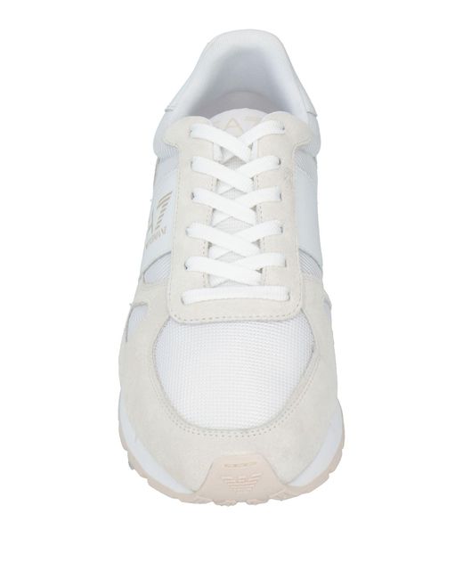 EA7 White Sneakers Cow Leather, Polyester for men