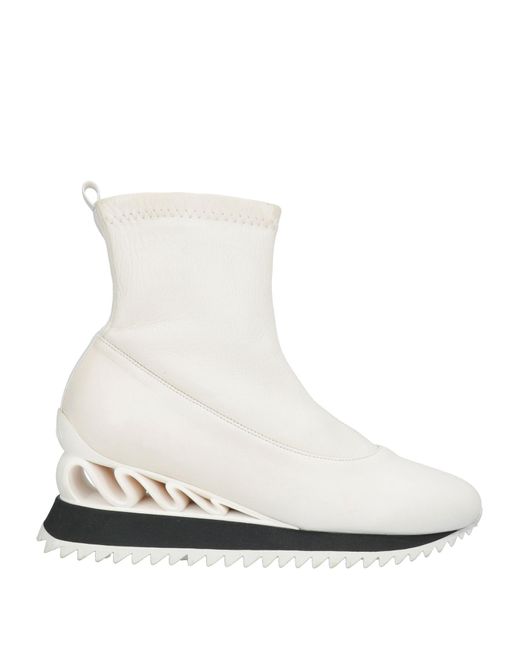 Le Silla Women's White Ivory Ankle Boots Leather