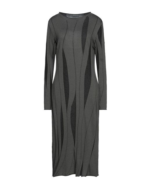 Crea Concept Gray Lead Midi Dress Wool, Acrylic