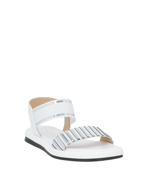 Baldinini White Sandals Leather, Textile Fibers