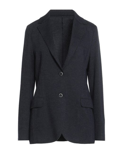 Eleventy Blue Midnight Blazer Wool, Cotton