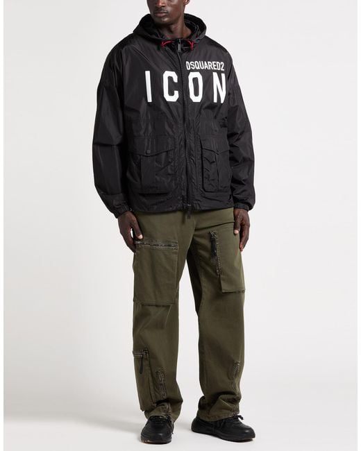 DSquared² Black Icon Jacket Polyamide for men