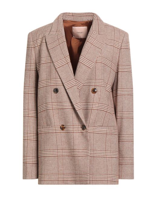 Twinset Women's Natural Blazer Wool, Polyester, Viscose, Elastane