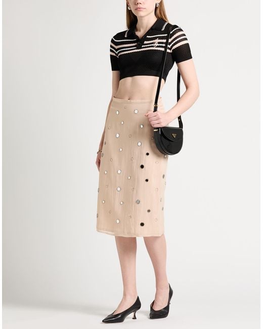 SEVENTY VENEZIA Natural Midi Skirt Polyester