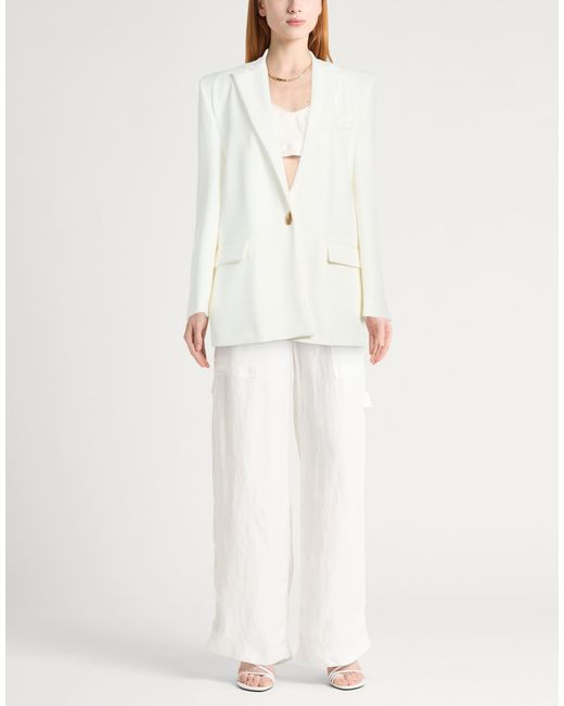 Just Cavalli White Blazer Polyester, Elastane