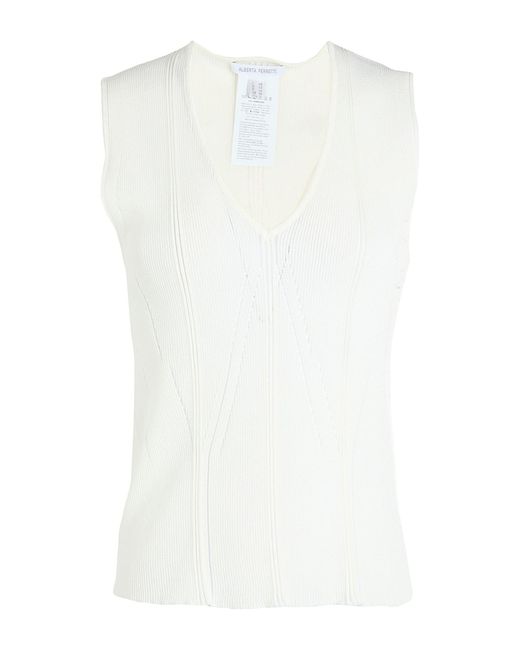 Alberta Ferretti White Cream Sweater Viscose, Polyamide, Polyester