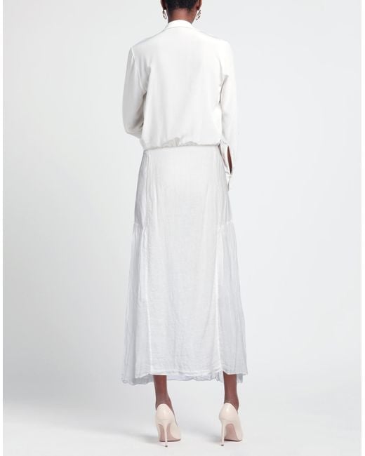 European Culture White Maxi Skirt