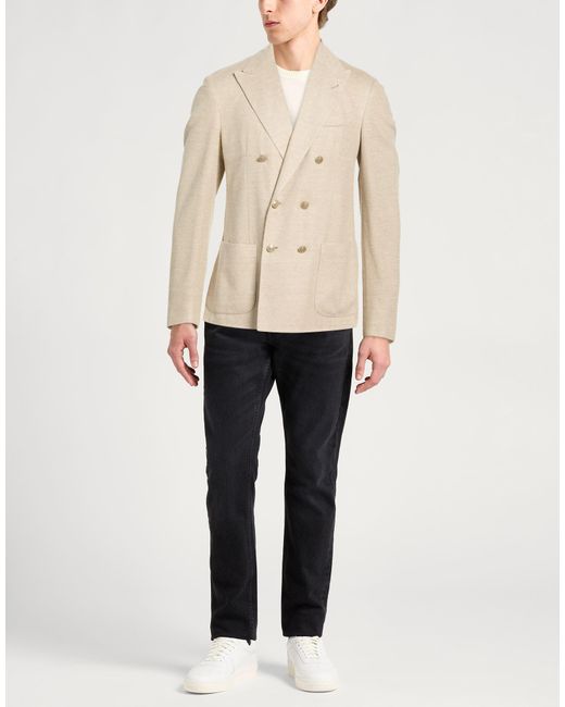 Eleventy Natural Blazer Linen, Polyester for men