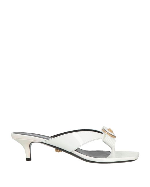 Versace White Thong Sandal Calfskin