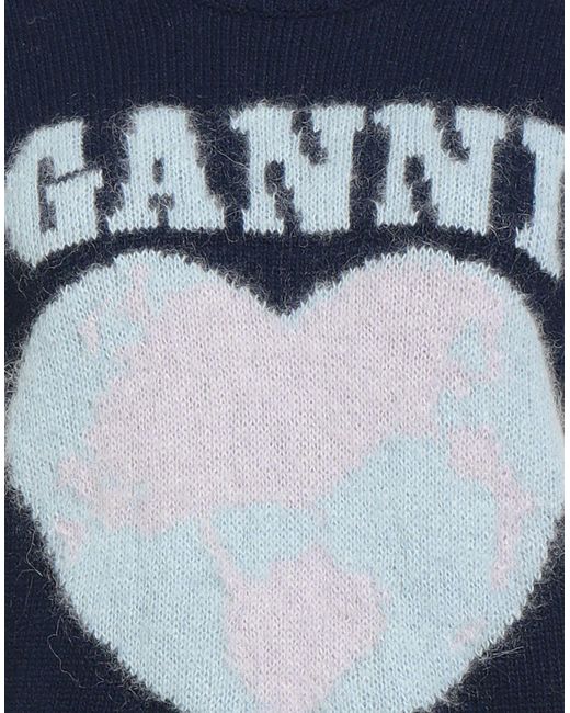 Ganni Blue Sweater Wool, Recycled Wool, Recycled Polyamide, Mohair Wool, Alpaca Wool