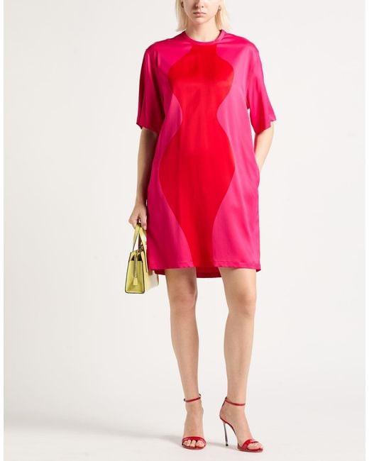 Ferragamo Pink Fuchsia Mini Dress Viscose, Elastane