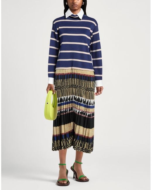 Stella Jean Blue Midi-Kleid