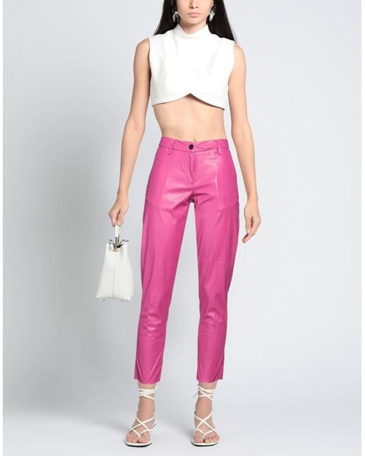 White Sand Pink Pants Polyester, Polyurethane