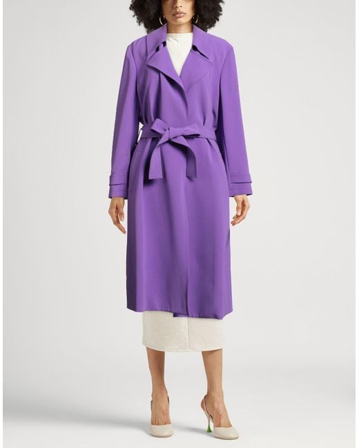 Theory Overcoat Trench Coat in Purple Lyst UK