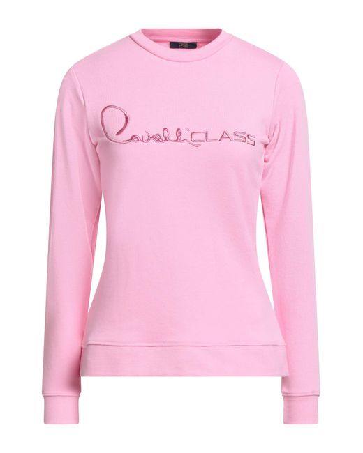Roberto Cavalli Pink Sweatshirt Cotton, Polyester