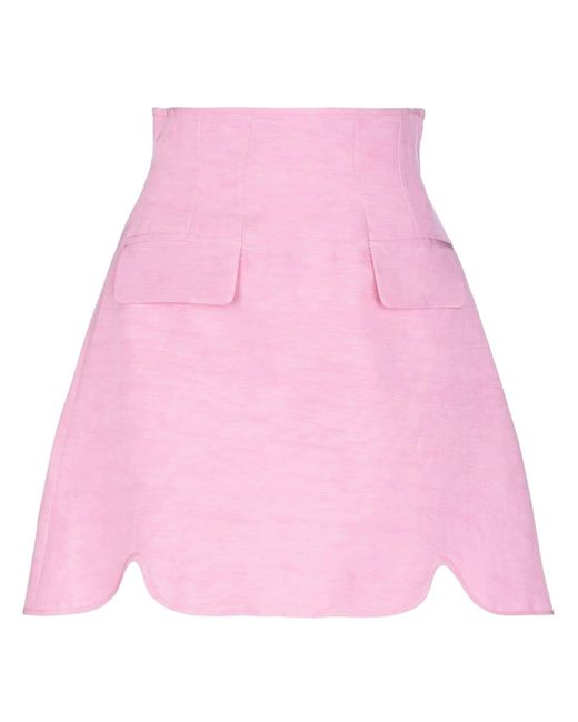 Ellery Pink Mini Skirt Linen, Viscose