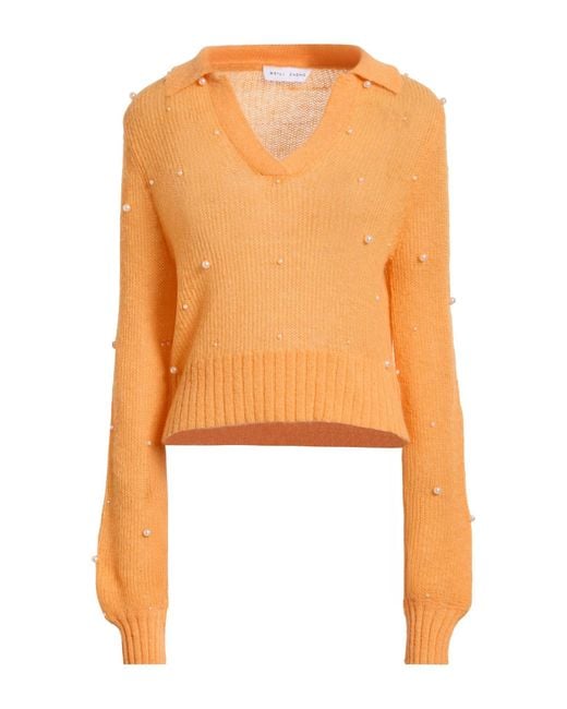 WEILI ZHENG Orange Sweater Nylon, Mohair Wool, Merino Wool