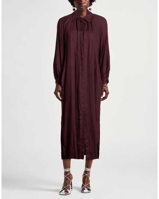 Ottod'Ame Red Midi Dress Linen