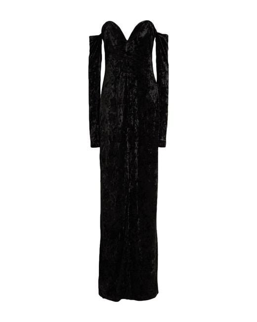 Pinko Black Maxi Dress Polyester, Elastane