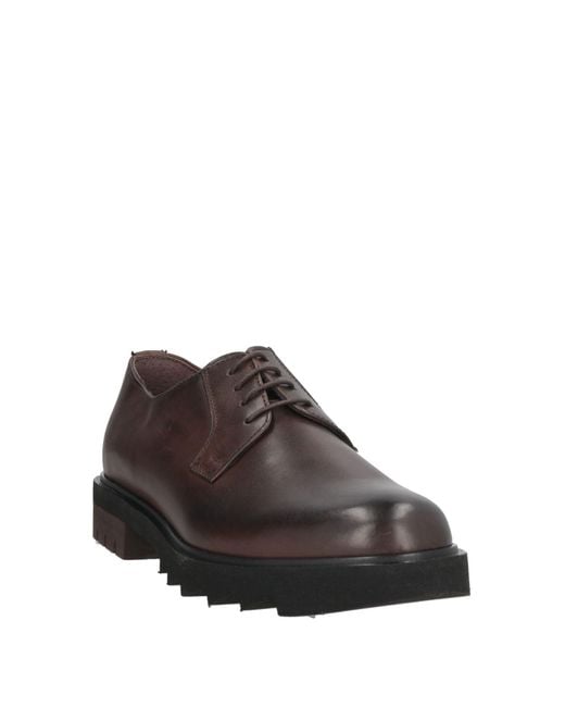 MARC EDELSON Brown Dark Lace-Up Shoes Leather for men